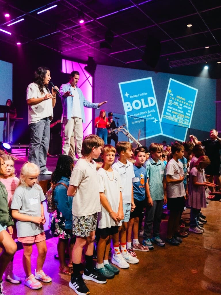 Oaktown Kids on stage during worship